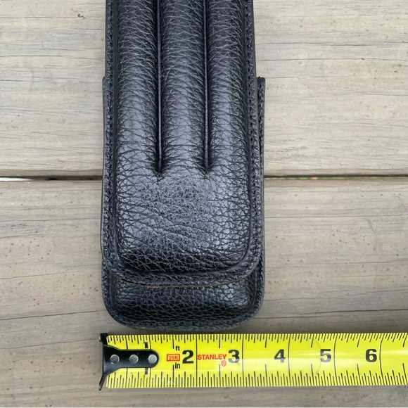 Pheasant Black Leather 3 Cigar Pocket Case R D Gomez Spain - Picture 9 of 9